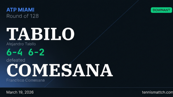 Alejandro Tabilo vs Francisco Comesana — Miami 2026