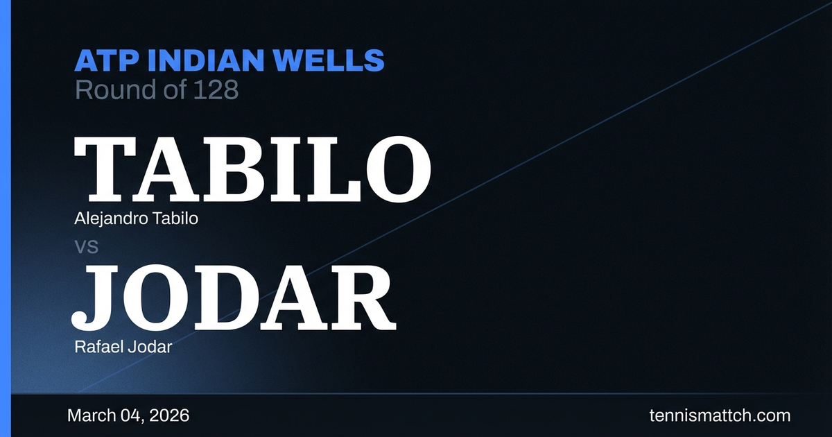 Alejandro Tabilo vs Rafael Jodar — ATP Indian Wells 2026 Preview