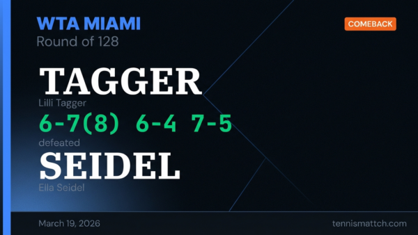Lilli Tagger vs Ella Seidel — Miami 2026