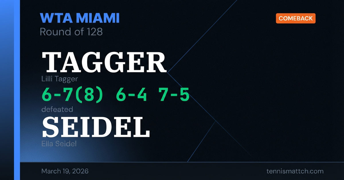 Lilli Tagger vs Ella Seidel — Miami 2026