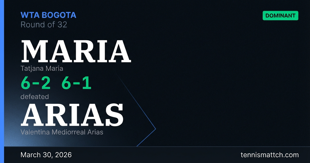 Tatjana Maria vs Valentina Mediorreal Arias — Bogota 2026