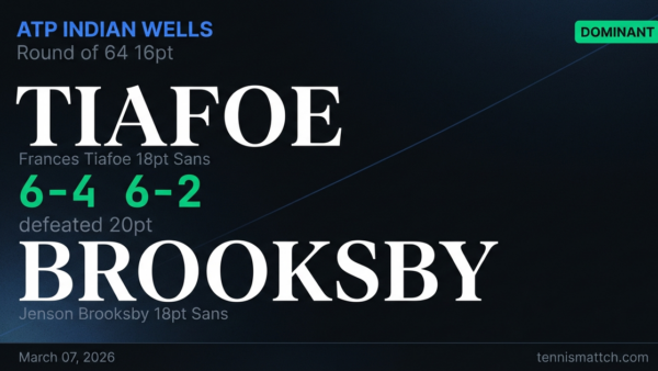 Frances Tiafoe vs Jenson Brooksby — ATP Indian Wells 2026
