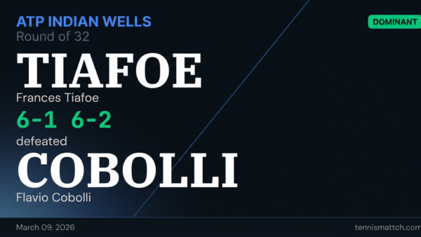 Frances Tiafoe vs Flavio Cobolli — ATP Indian Wells 2026
