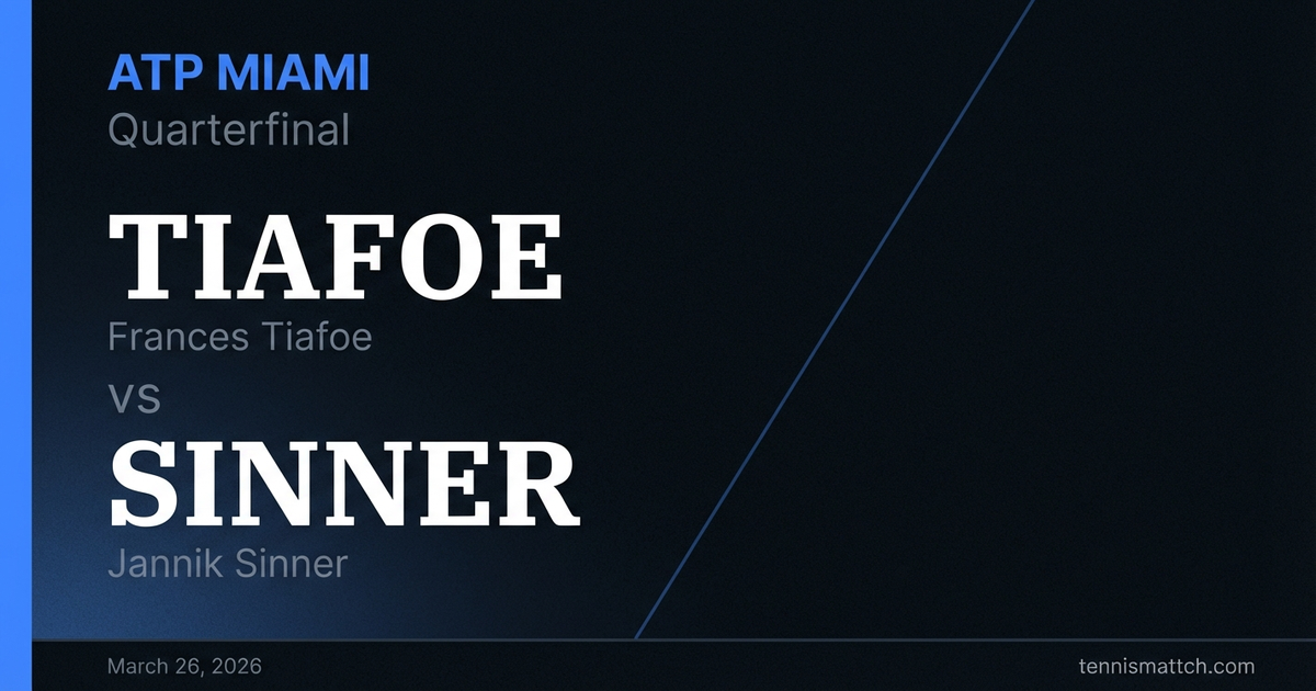 Frances Tiafoe vs Jannik Sinner — Miami 2026 Preview