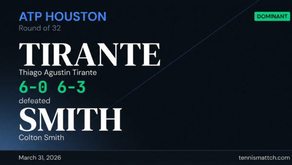 Thiago Agustin Tirante vs Colton Smith — Houston 2026