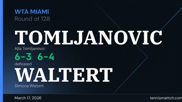 Ajla Tomljanovic vs Simona Waltert — Miami 2026