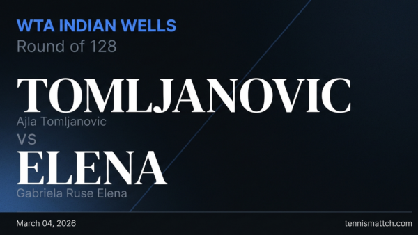 Ajla Tomljanovic vs Gabriela Ruse Elena — WTA Indian Wells 2026 Preview