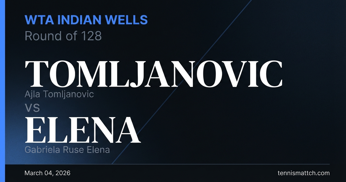 Ajla Tomljanovic vs Gabriela Ruse Elena — WTA Indian Wells 2026 Preview
