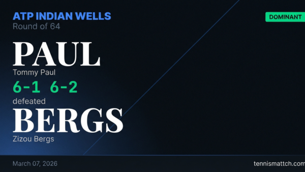 Tommy Paul vs Zizou Bergs — ATP Indian Wells 2026