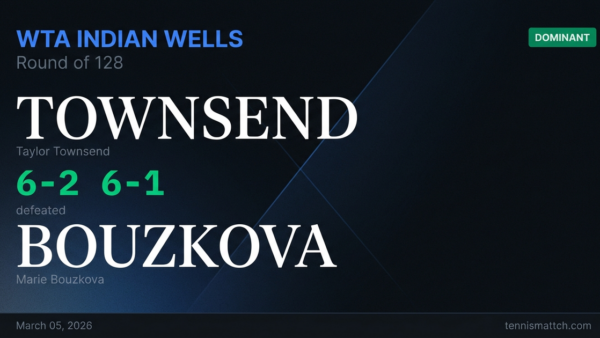 Taylor Townsend vs Marie Bouzkova — WTA Indian Wells 2026