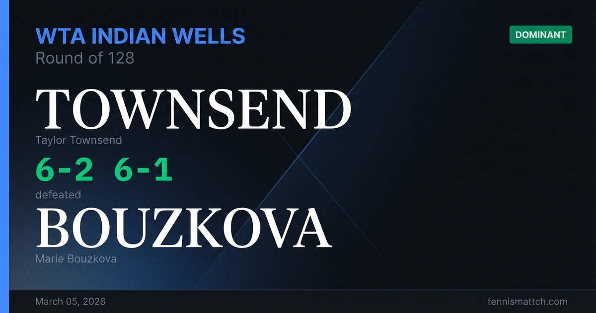 Taylor Townsend vs Marie Bouzkova — WTA Indian Wells 2026