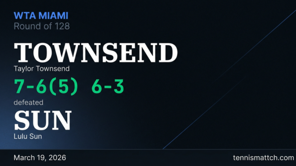 Taylor Townsend vs Lulu Sun — Miami 2026