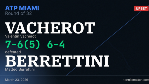 Valentin Vacherot vs Matteo Berrettini — Miami 2026