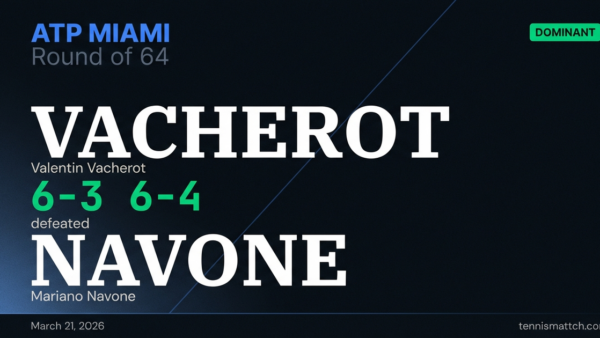 Valentin Vacherot vs Mariano Navone — Miami 2026