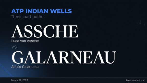 Luca van Assche vs Alexis Galarneau — Indian Wells 2026 Preview