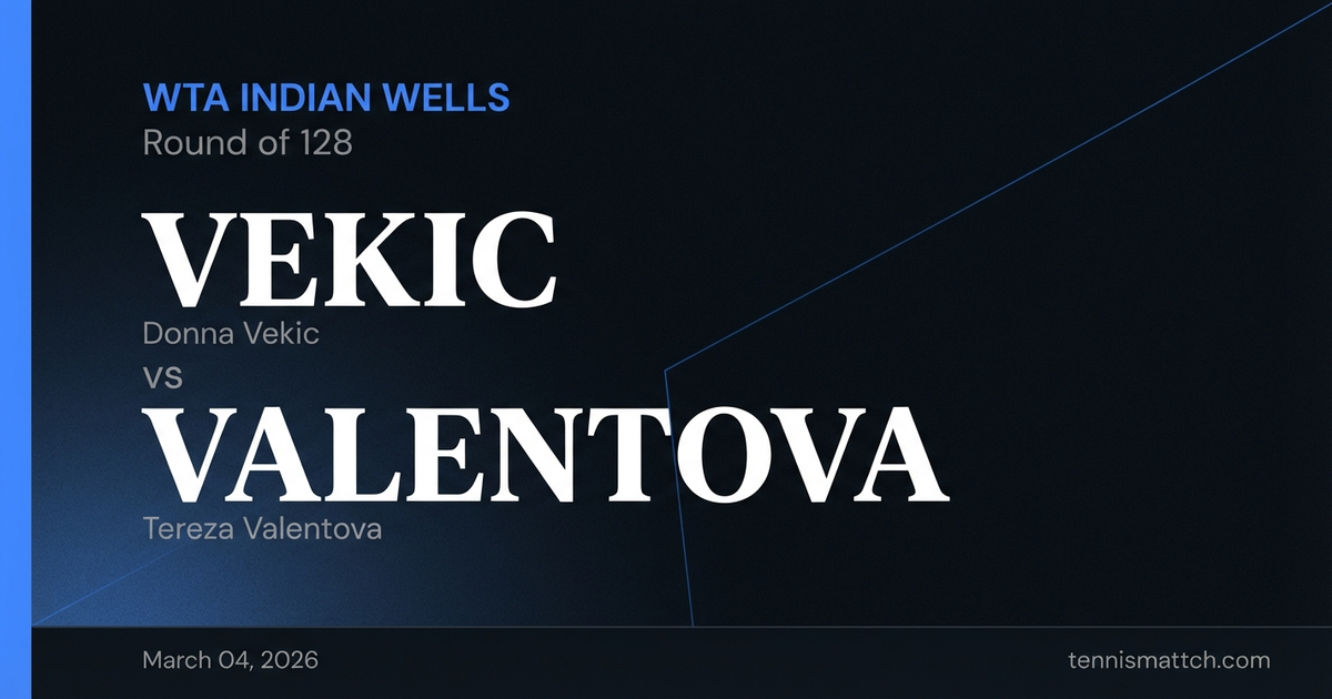Donna Vekic vs Tereza Valentova — WTA Indian Wells 2026 Preview