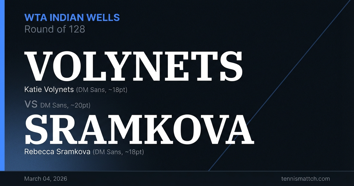 Katie Volynets vs Rebecca Sramkova — WTA Indian Wells 2026 Preview