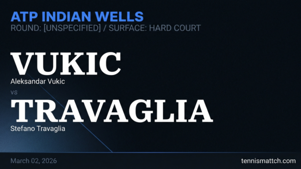 Aleksandar Vukic vs Stefano Travaglia — Indian Wells 2026 Preview