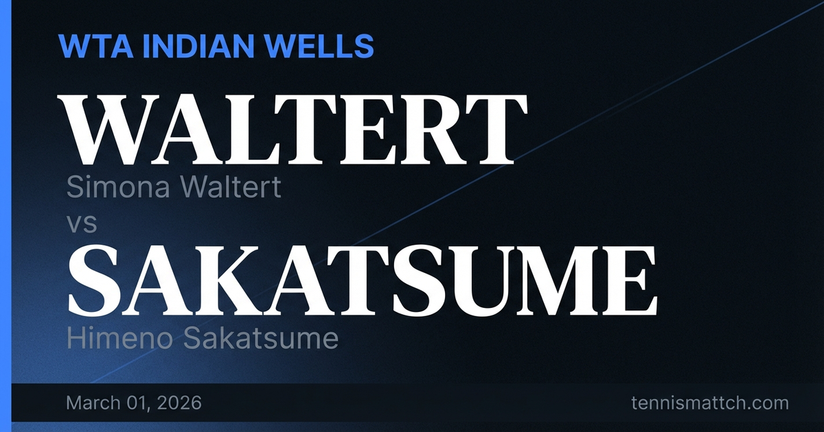 Simona Waltert vs Himeno Sakatsume — Indian Wells 2026 Preview