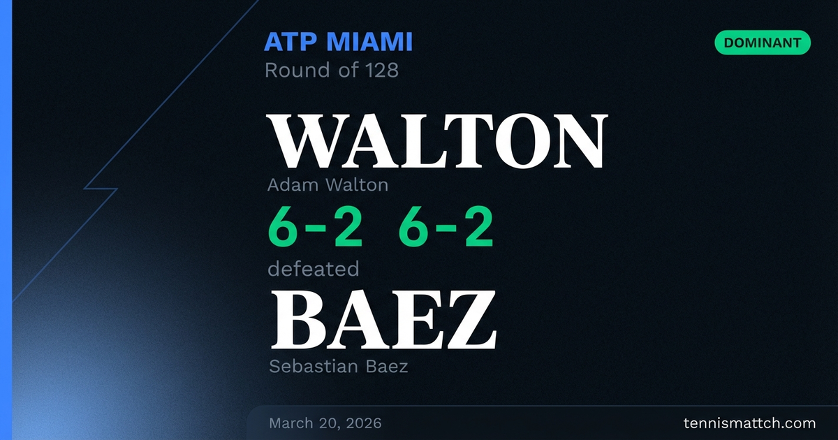 Adam Walton vs Sebastian Baez — Miami 2026
