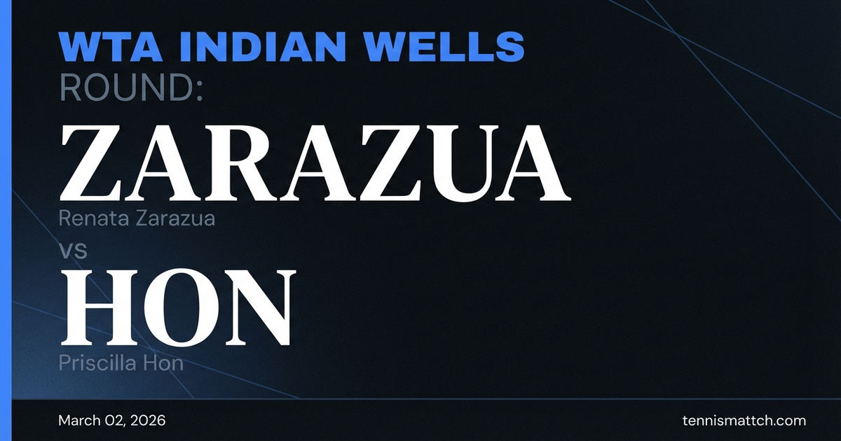 Renata Zarazua vs Priscilla Hon — Indian Wells 2026 Preview