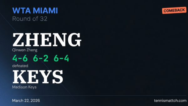 Qinwen Zheng vs Madison Keys — Miami 2026