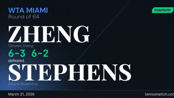 Qinwen Zheng vs Sloane Stephens — Miami 2026