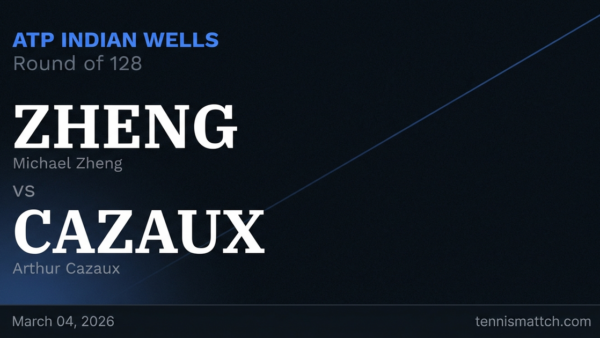 Michael Zheng vs Arthur Cazaux — ATP Indian Wells 2026 Preview