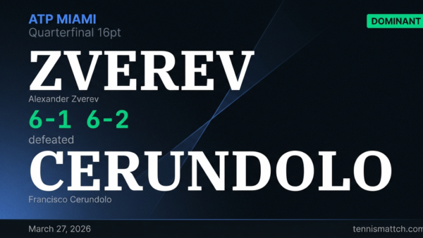 Alexander Zverev vs Francisco Cerundolo — Miami 2026