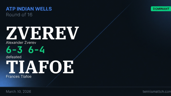 Alexander Zverev vs Frances Tiafoe — ATP Indian Wells 2026