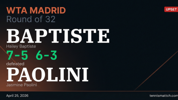 Hailey Baptiste vs Jasmine Paolini — Madrid 2026