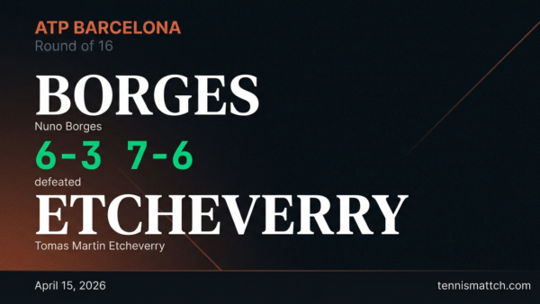 Nuno Borges vs Tomas Martin Etcheverry — Barcelona 2026