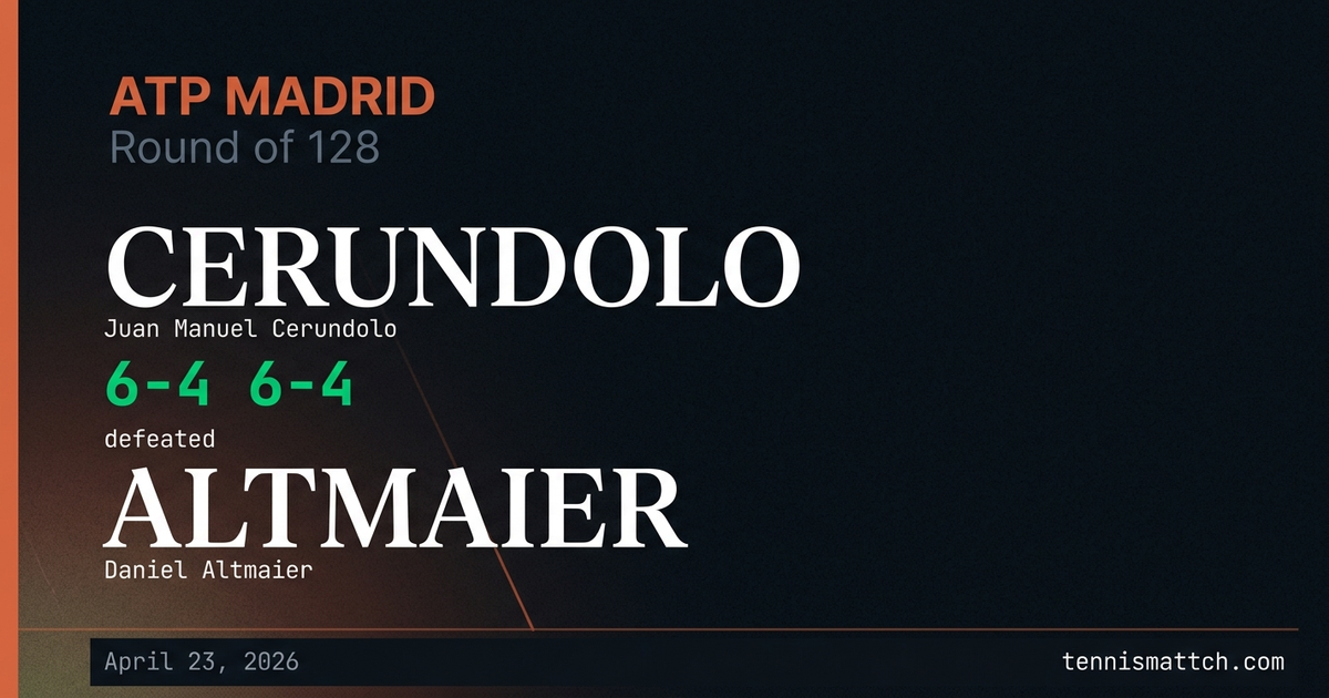 Juan Manuel Cerundolo vs Daniel Altmaier — Madrid 2026