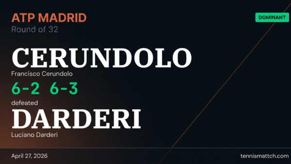 Francisco Cerundolo vs Luciano Darderi — Madrid 2026
