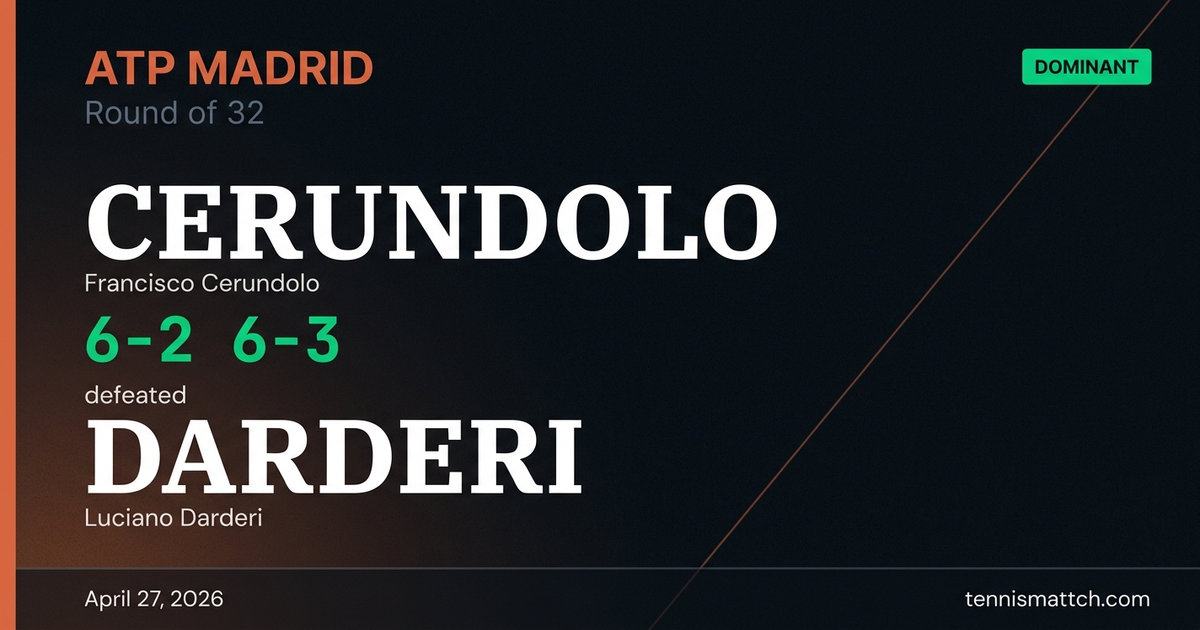 Francisco Cerundolo vs Luciano Darderi — Madrid 2026