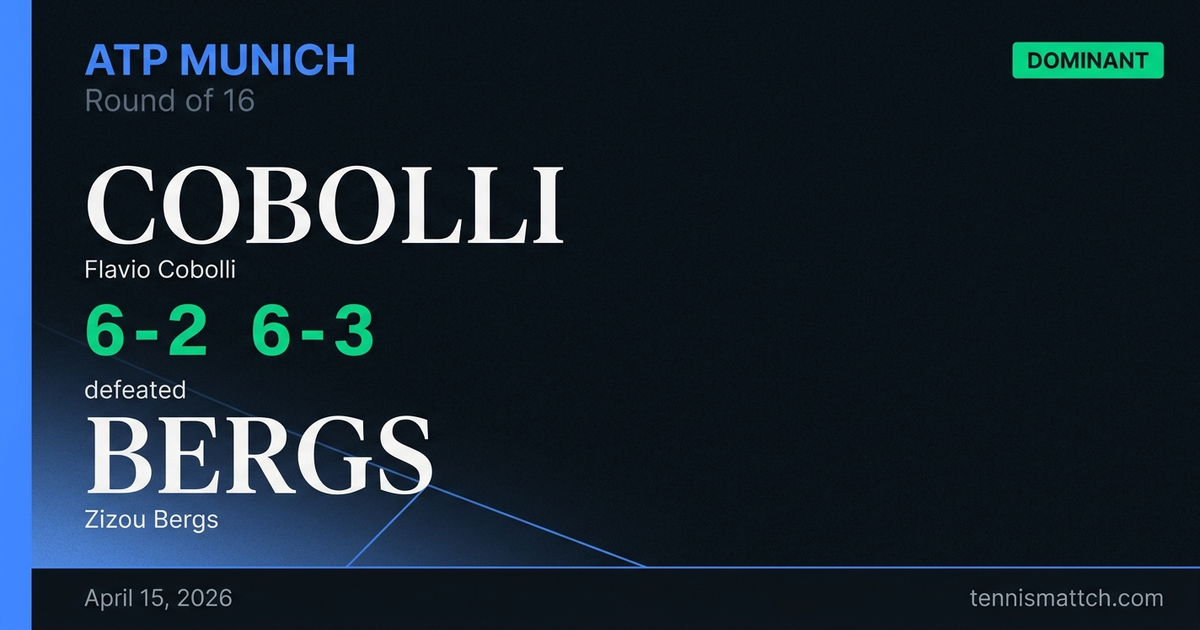 Flavio Cobolli vs Zizou Bergs — Munich 2026