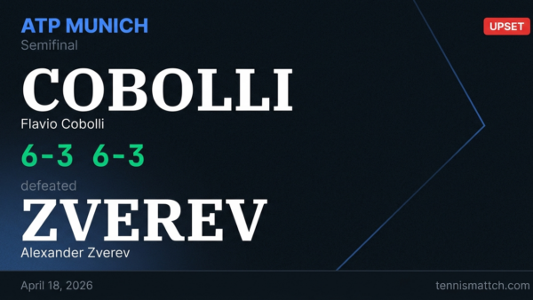 Flavio Cobolli vs Alexander Zverev — Munich 2026