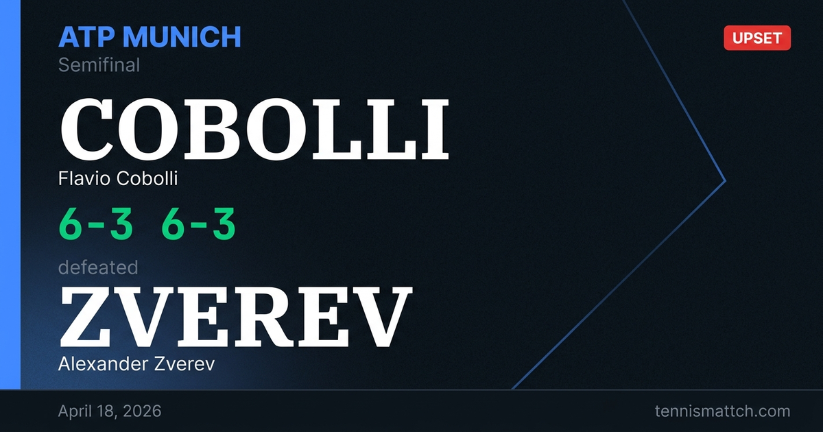 Flavio Cobolli vs Alexander Zverev — Munich 2026