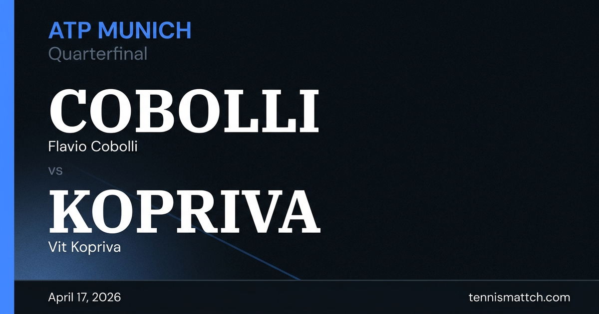 Flavio Cobolli vs Vit Kopriva — Munich 2026 Preview