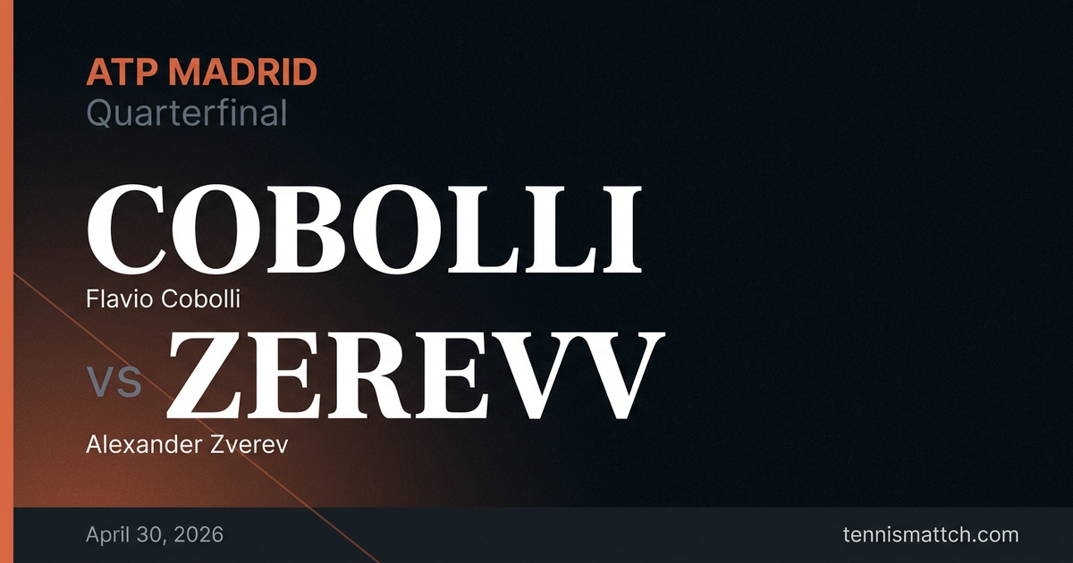 Flavio Cobolli vs Alexander Zverev — Madrid 2026 Preview