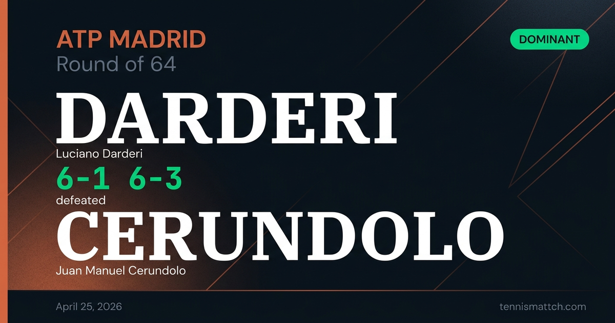 Luciano Darderi vs Juan Manuel Cerundolo — Madrid 2026