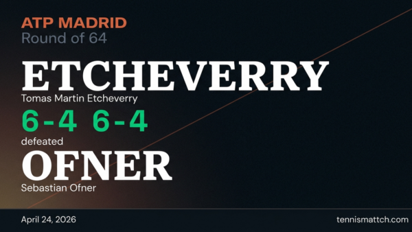 Tomas Martin Etcheverry vs Sebastian Ofner — Madrid 2026