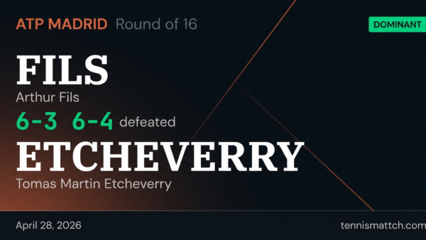Arthur Fils vs Tomas Martin Etcheverry — Madrid 2026
