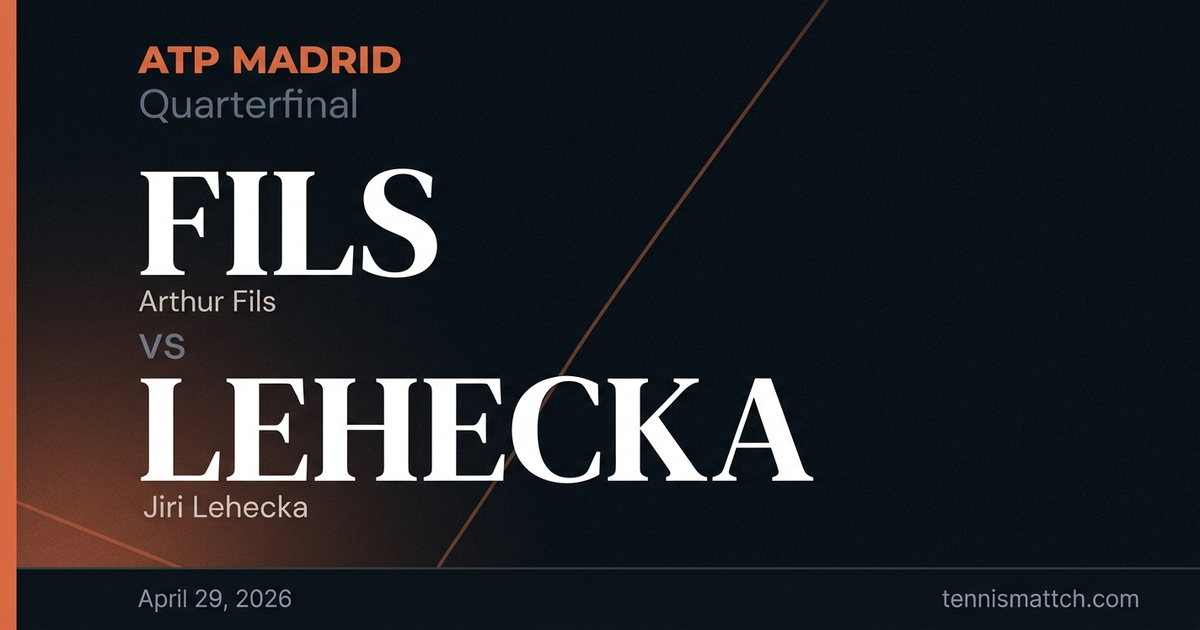 Arthur Fils vs Jiri Lehecka — Madrid 2026 Preview