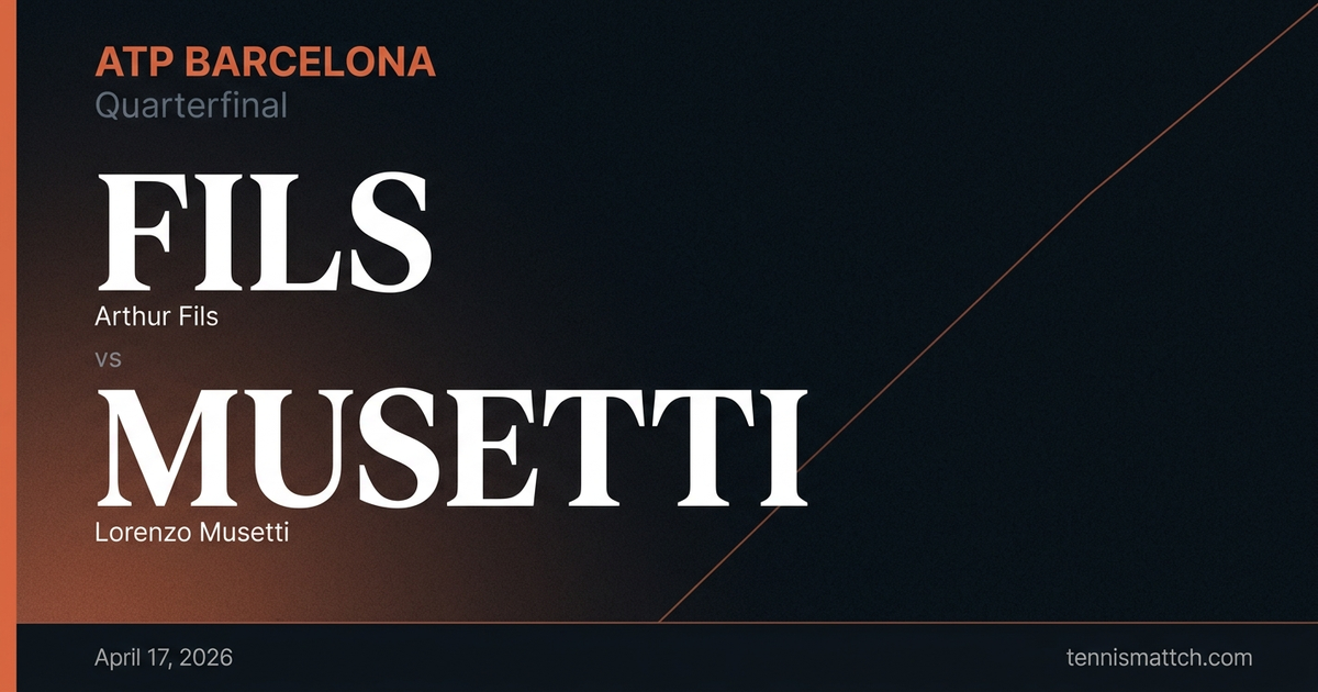Arthur Fils vs Lorenzo Musetti — Barcelona 2026 Preview