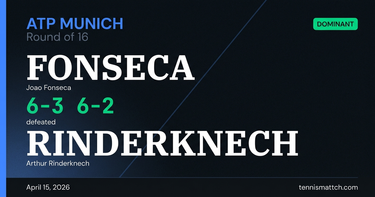 Joao Fonseca vs Arthur Rinderknech — Munich 2026