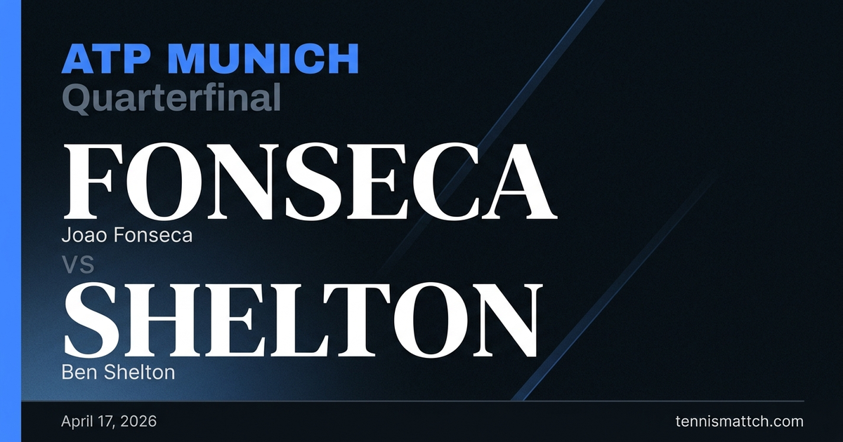 Joao Fonseca vs Ben Shelton — Munich 2026 Preview