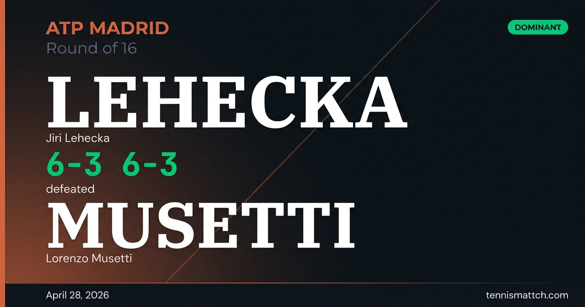 Jiri Lehecka vs Lorenzo Musetti — Madrid 2026