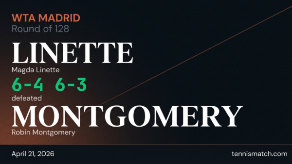 Magda Linette vs Robin Montgomery — Madrid 2026