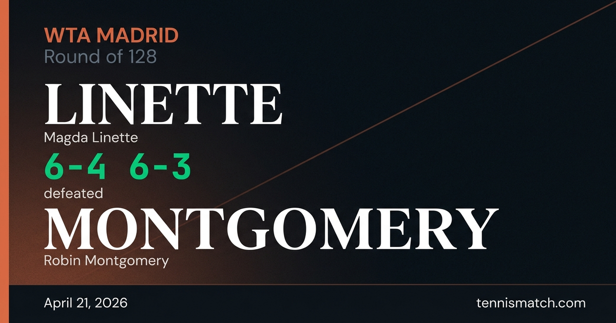 Magda Linette vs Robin Montgomery — Madrid 2026